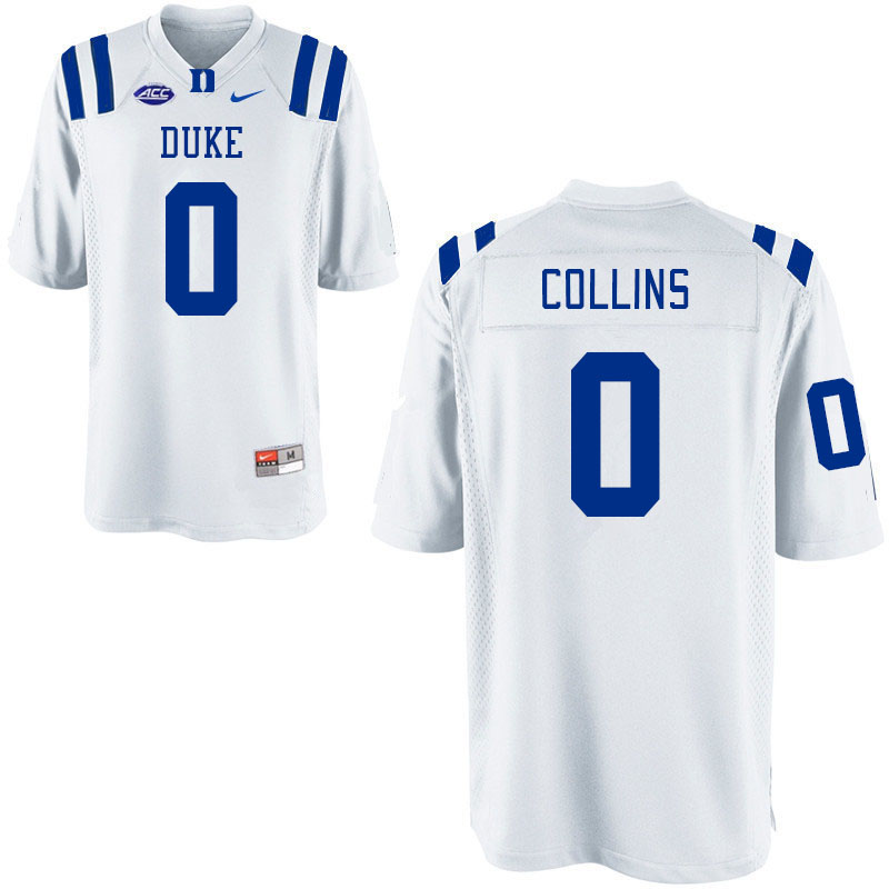 Men #0 Marquise Collins Duke Blue Devils College Football Jerseys Stitched-White